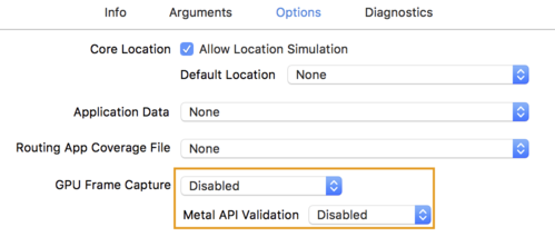 configuración de opciones de metal