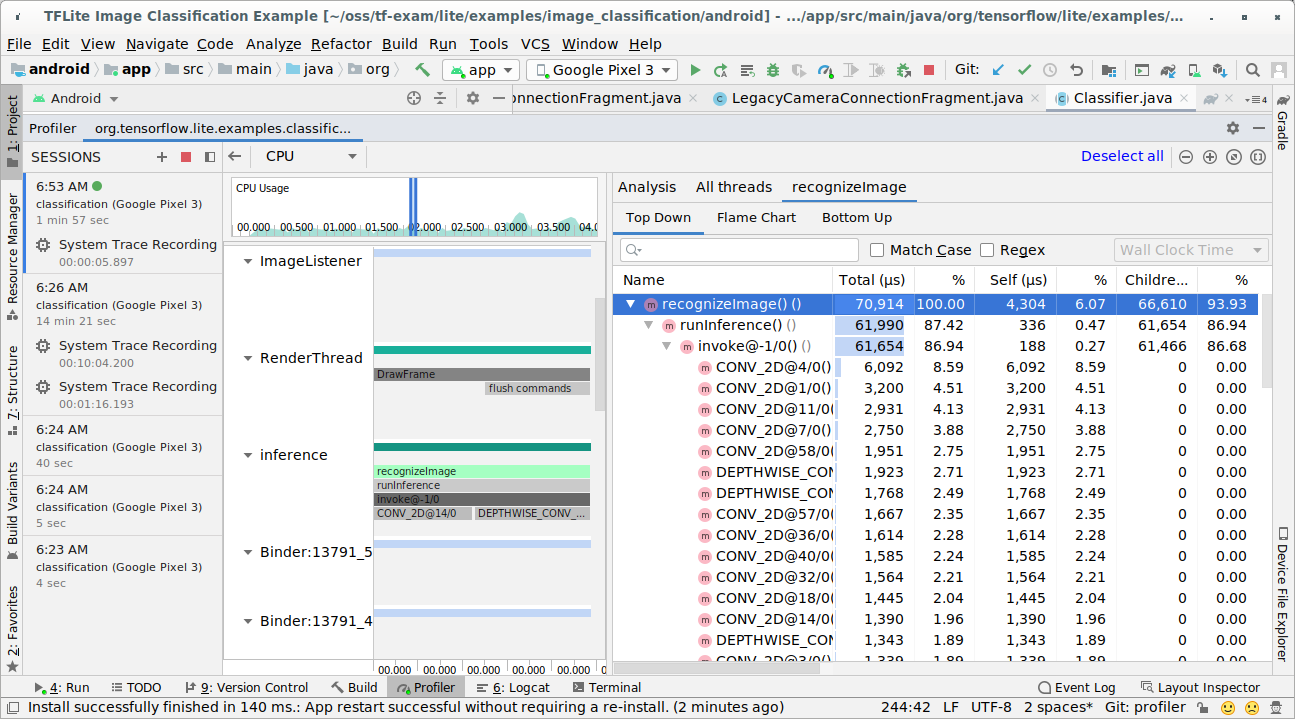 Seguimiento de Android Studio