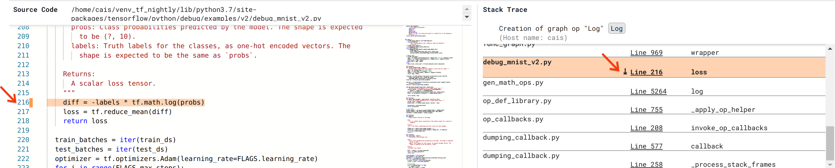 Debugger V2: کد منبع و ردیابی پشته